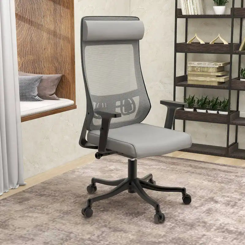 Ergonomischer Bürostuhl mit Netzrückenlehne, verstellbarer Kopfstütze und Armlehnen