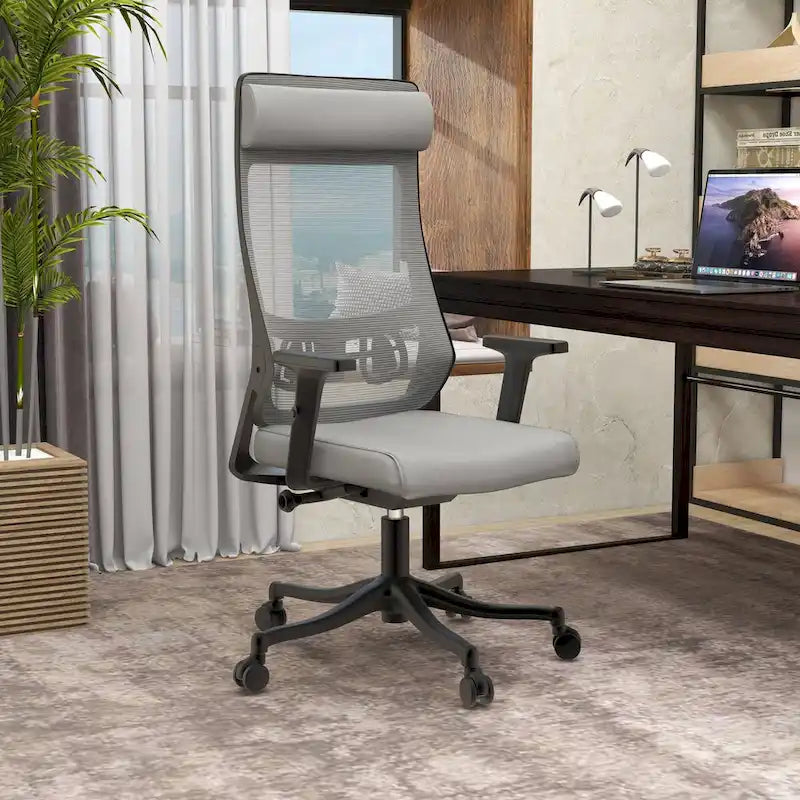 Ergonomischer Bürostuhl mit Netzrückenlehne, verstellbarer Kopfstütze und Armlehnen