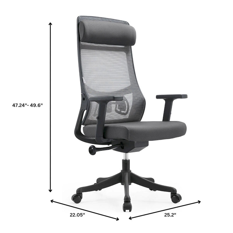 Ergonomischer Bürostuhl mit Netzrückenlehne, verstellbarer Kopfstütze und Armlehnen